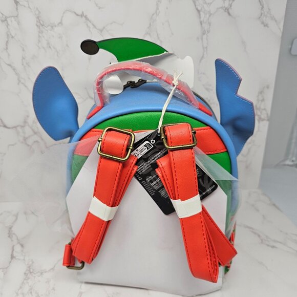 NWT Disney Lilo & Stitch Christmas Elf Stitch Mini Backpack - Picture 4 of 7